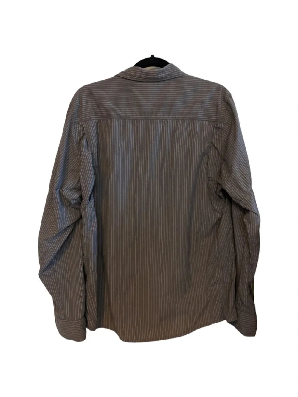 The North Face Brown & White Striped Breathable Hiking/Fishing Shirt Size Medium